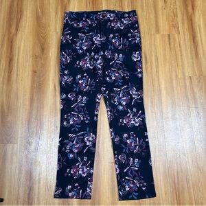 Bandolino Women’s Floral Black and Purple Straight Leg Pants